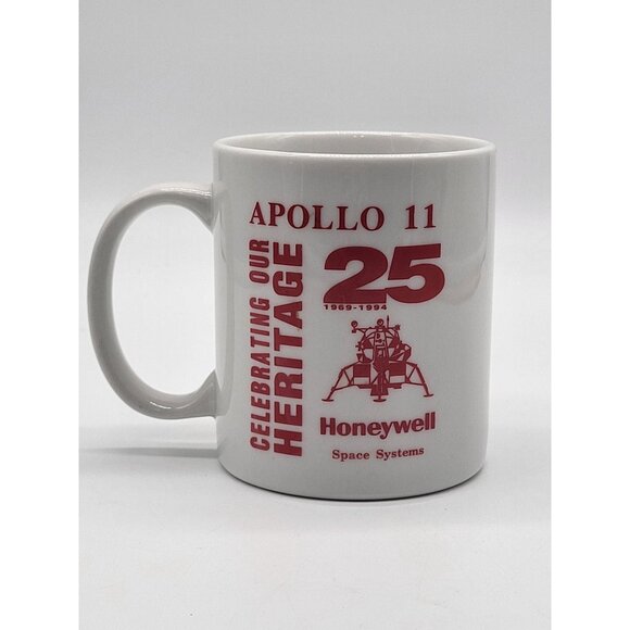 VTG 1994 Commemorative 25 Years Honeywell Space Systems Apollo 11 Coffee Mug Cup - Picture 2 of 6